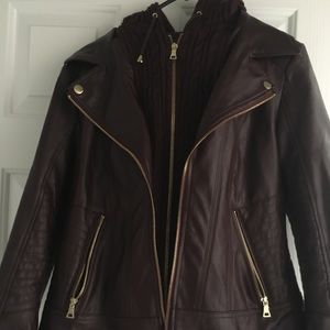 Burgundy hooded jacket